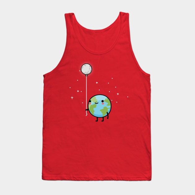 Earth and Moon Tank Top by wawawiwa